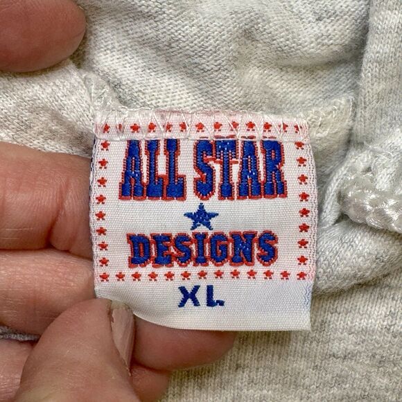 Vintage Duke Blue Devils Hoodie Tee XL 90s All Star Designs USA Single Stitch - Picture 3 of 7